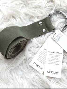 NWT Chico’s Genuine Suede Sage Sash Belt
